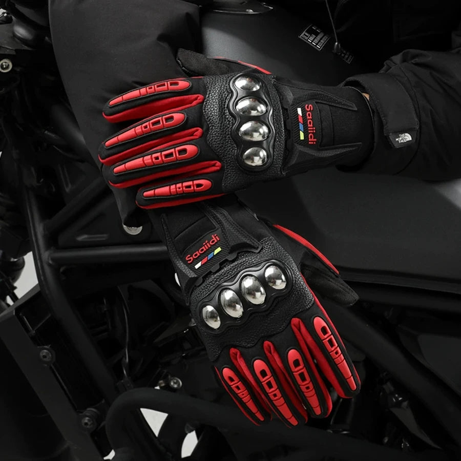 Spring and autumn motorcycle gloves for men and women, touchscreen compatible, anti-slip, anti-drop, breathable, windproof and w