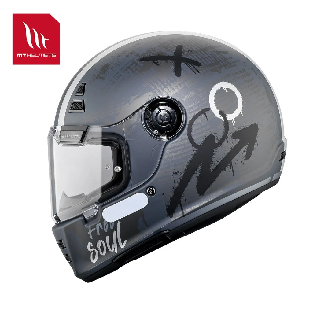 Full Face Helmet Motocross MT JARAMA Double D-ring Buckle Racing Motorcycle Helmets Gloss / Matt Anti-fog Retro V 32 Visor NEW