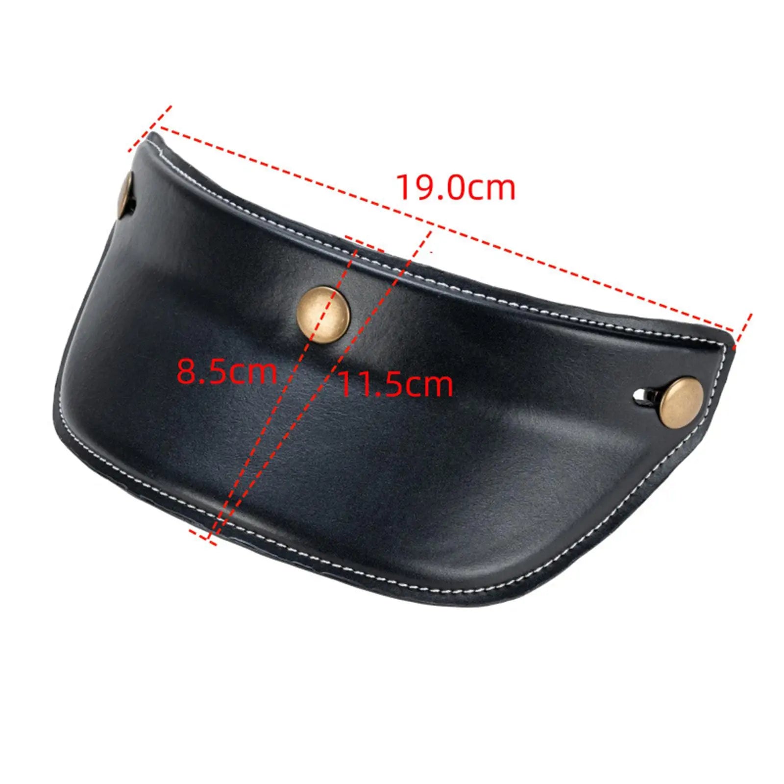 Helmet Sun Visor PU Leather 3 Snap Button Peak Shield Universal Accessory for Motorbike Half Open Face Helmets
