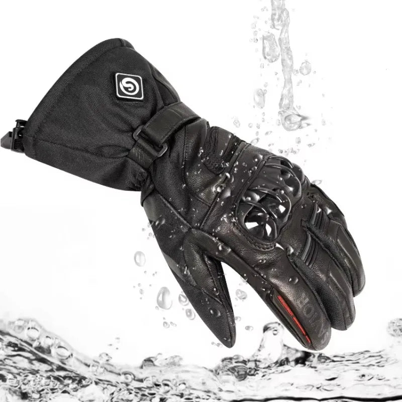 New 7.4V or 12V Rechargeable Battery Heated Motorcycle Gloves for Winter Riding Skiing Motorcycling