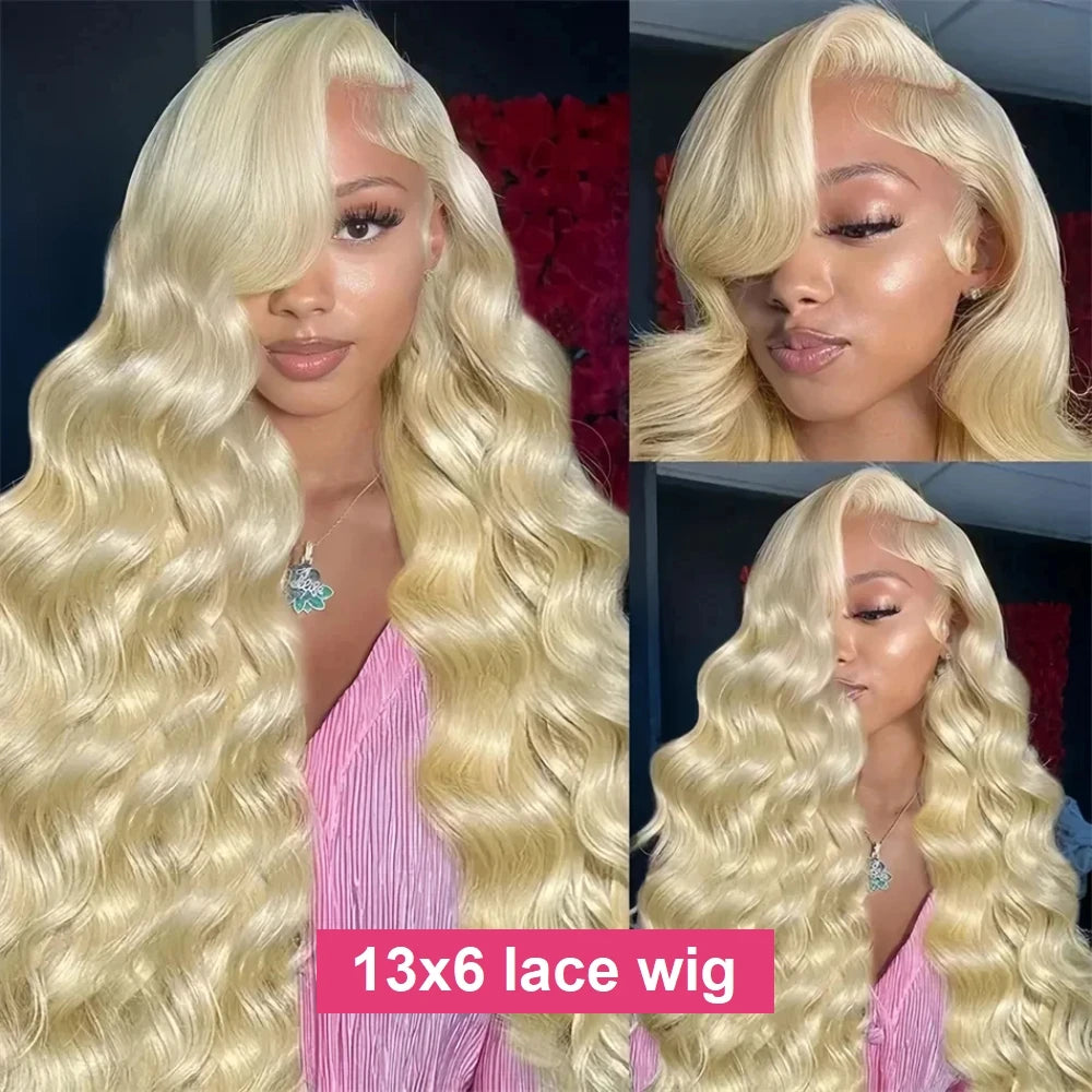 Human Hair 613 Body Wave Wig 200%Density 46 Inch Honey Blonde 13x4 13x6 HD Transparent Lace Frontal Wig Brazilian PrePlucked Wig