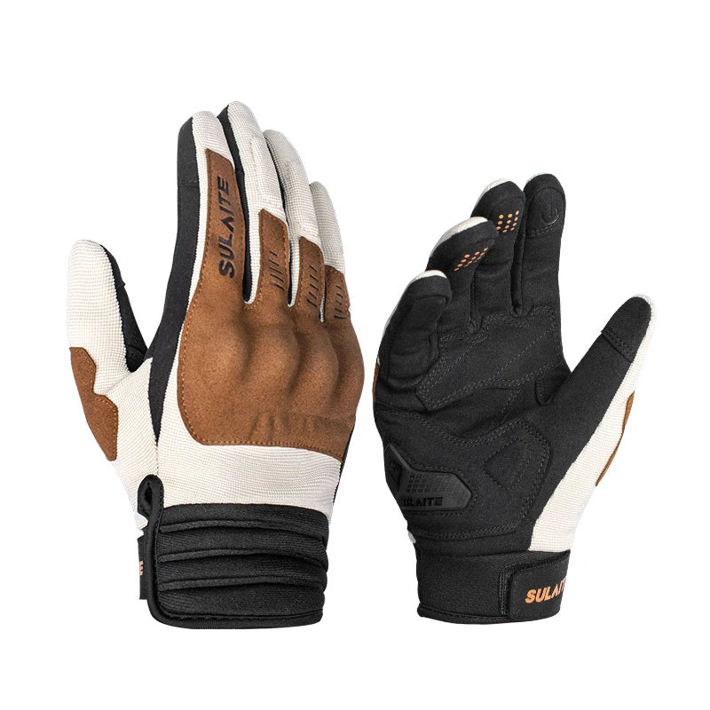 Motorcycle Riding Gloves Spring and Summer Full Finger Breathable PVC Boxing Conductive Touch Screen Gloves Motorcycle Equipment