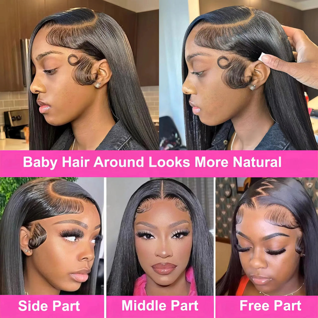 36Inch Straight HD Lace Front Wig 360 Full Lace Wig 13x4 13x6 HD Lace Frontal Human Hair Wig For Women Pre Plucked 220% Density