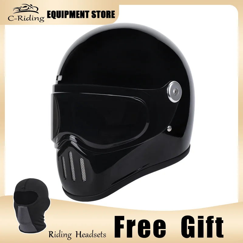 C-Ridng Genuine Carbon Fiber Adventure DOT Certified Modular Design Style Full Face Motorcycle Helmet with Dark Detachable Lens