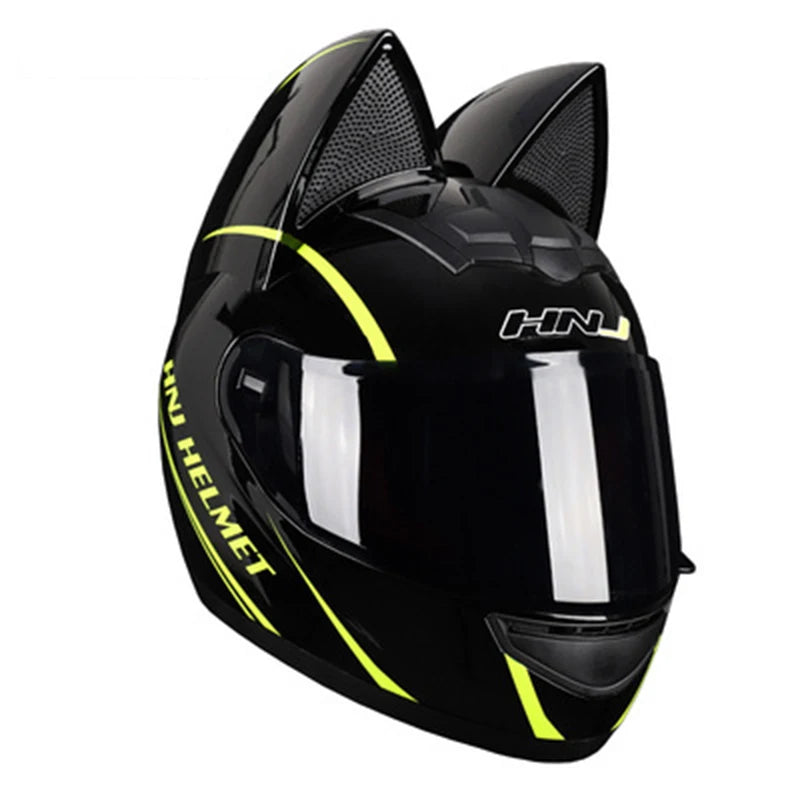 2022 Motorcycle Cat Ear Helmet Capacete Casque Full Face Helmet Women Moto Ear Helmets Personality Motorbike Helmet Motocross