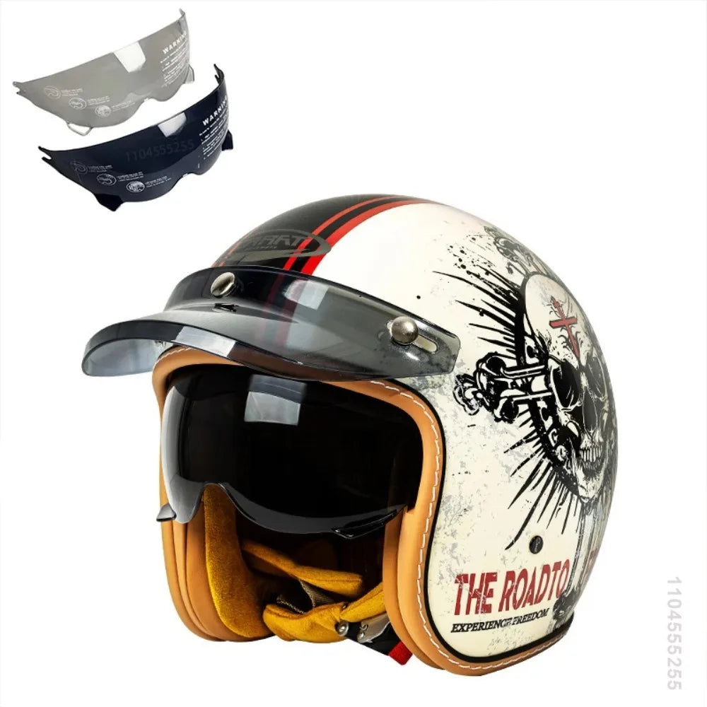 Motorcycle Helmet Open Face Helmet for Men Women Capacete De Moto ABS Material Motorcycle Equipments DOT Certification