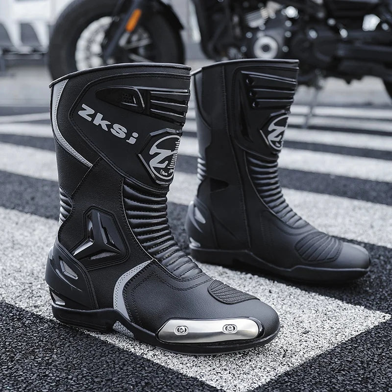 Mens Anti Slip Motorcycle Shoes Dirt Bike Boots Motobike Boots Sport Touring Protection Riding Gear Waterproof botas moto