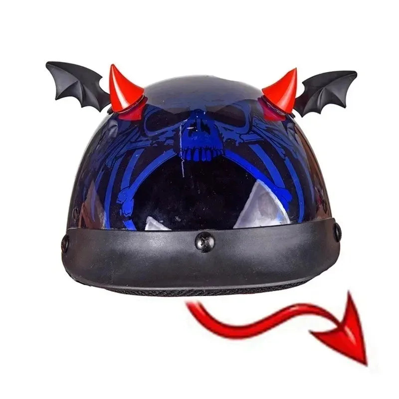 Devil Helmet Stickers for Men Horn Silicone Horns Gift for Motorcycle Electric Bike Helmet Decor Helmet Decal Gothic Punk Style