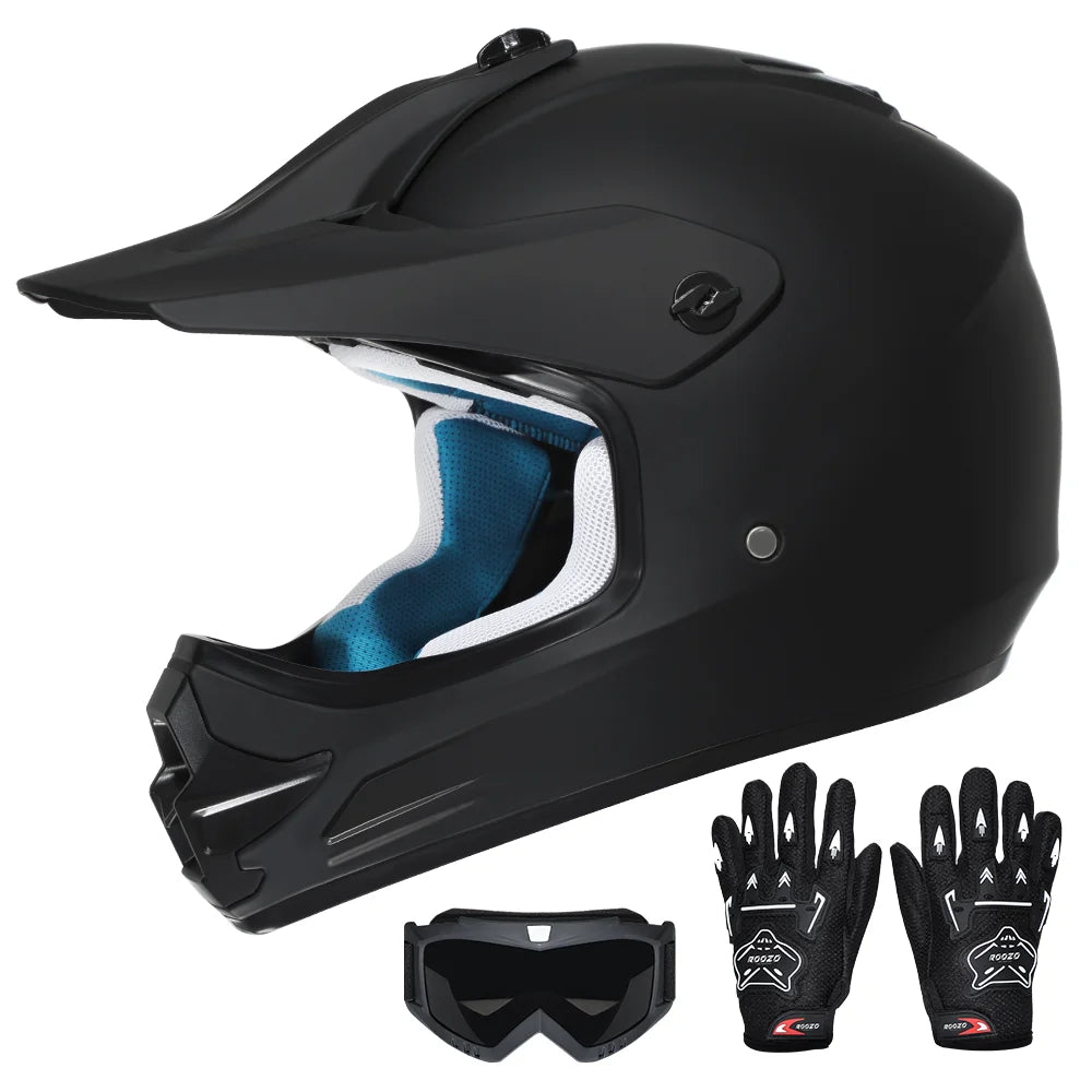 Youth Kids Motocross Helmet for Quad ATV UTV Dirt Bike Scooter Meets DOT standards Motorcycle Helmet for Child 3-12 Years