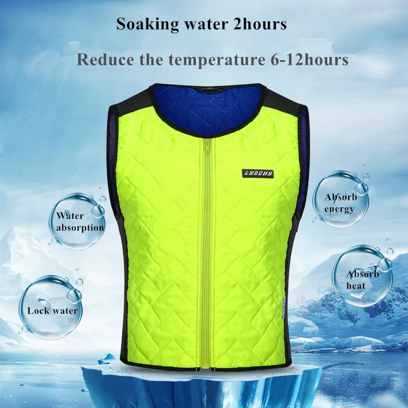 LYSCHY Summer Body Cooling Vest Motorcycle Jacket Men High Quality Motorbike Motocross Para Moto Rider Racing Vest Cool S 4XL