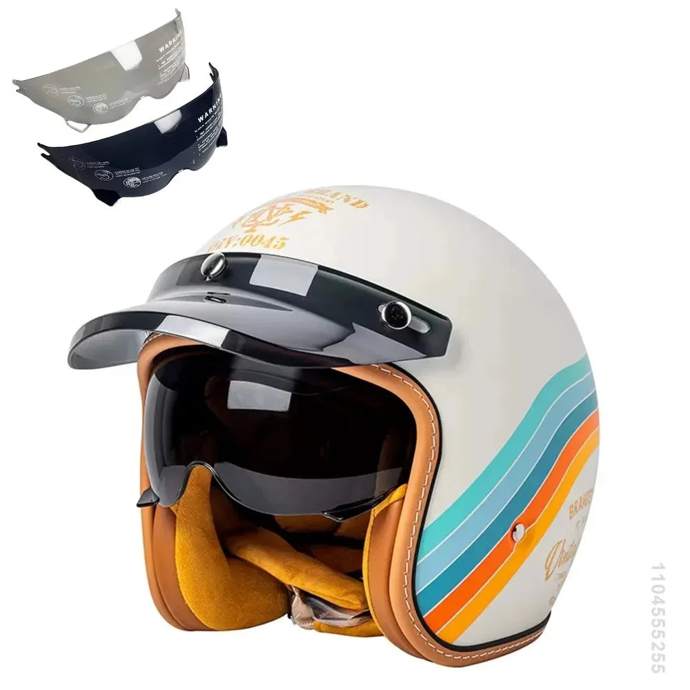 Motorcycle Helmet Open Face Helmet for Men Women Capacete De Moto ABS Material Motorcycle Equipments DOT Certification