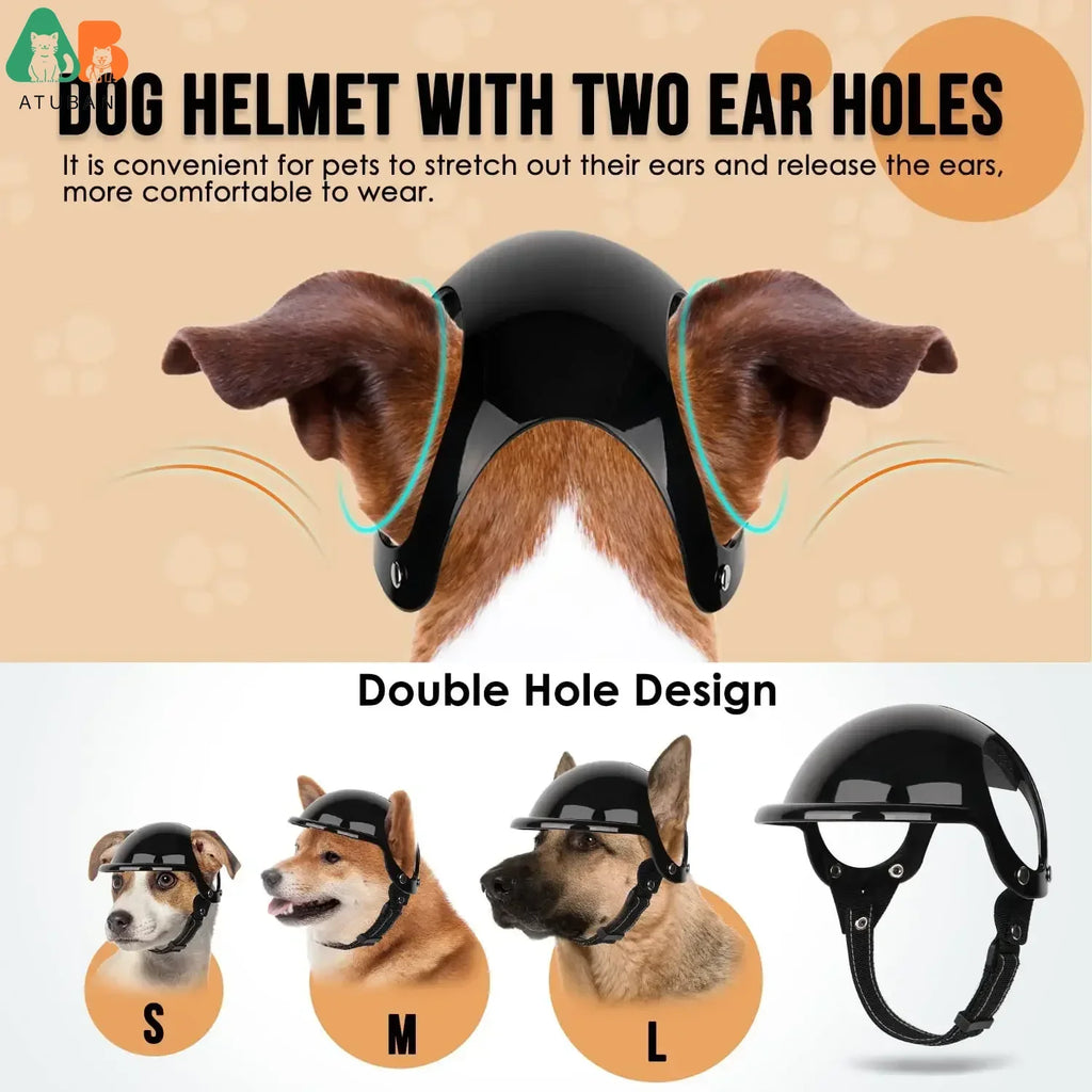 ATUBAN Dog Helmet and Goggles-UV Protection Doggy Sunglasses Dog Glasses Pet Hat Motorcycle Helmets Protection for Puppy Riding
