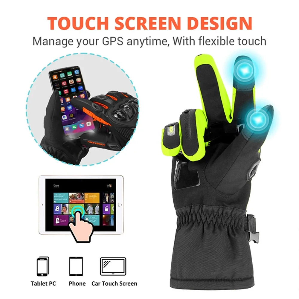 Men's Motorcycle Windproof Gloves Outdoor Motorcycle Riding Velvet Gloves Touch Screen Winter Motorcycle Off-road Women's Gloves