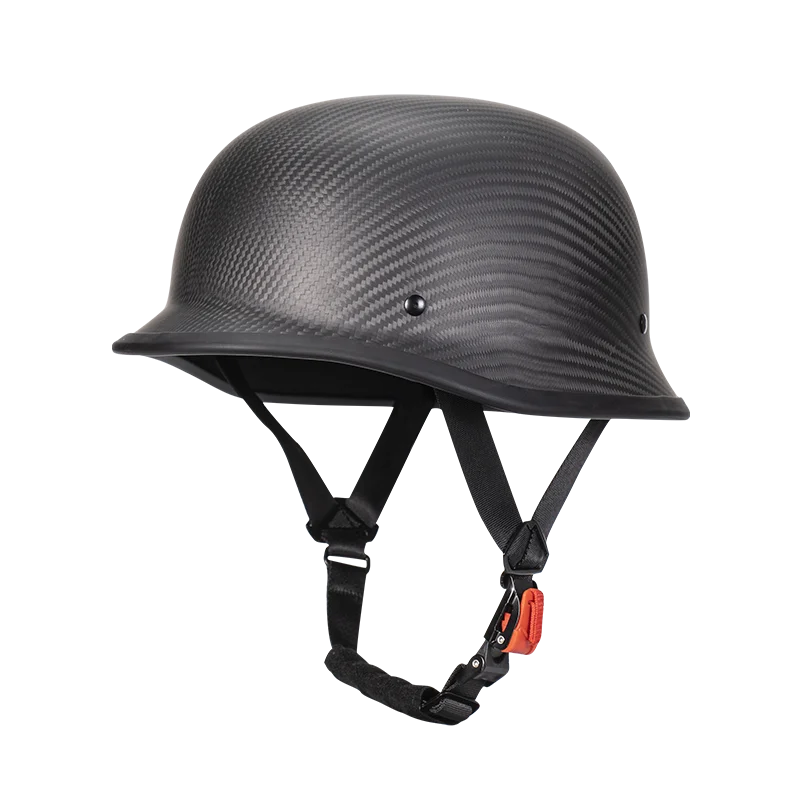 New German Helmet Vintage Forging Matt Black Cruise Motorcycle Pedal Half Helmet Motorcycle Men Women Riding Halley Big Size