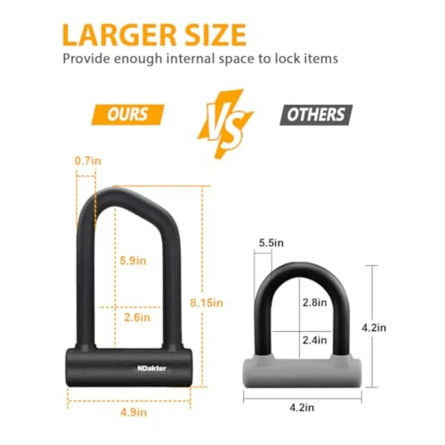 Heavy Duty Motorcycle Chain Lock 18mm Shackle 4FT x 10mm Thickness Security Chain with 3 Keys for Ebike Escooter Moped and Gate