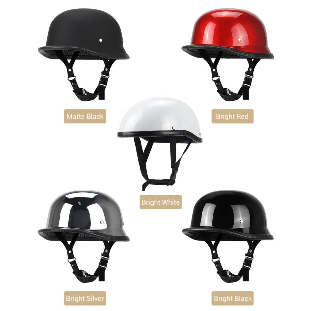 DOT Certification Half Helmet Retro Motorcycle Helmet German Vintage Moto Helmet Fashion Capacete De Moto Men Women Casco Moto