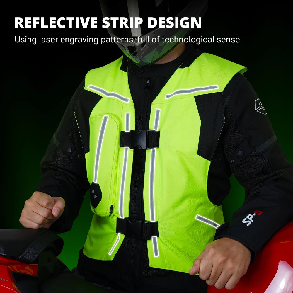 Motorcycle Jacket Motorcycle Air Bag Vest Reflective Motocross Racing Airbag Vest Moto Riding CE Protector Motorcycle Equipment