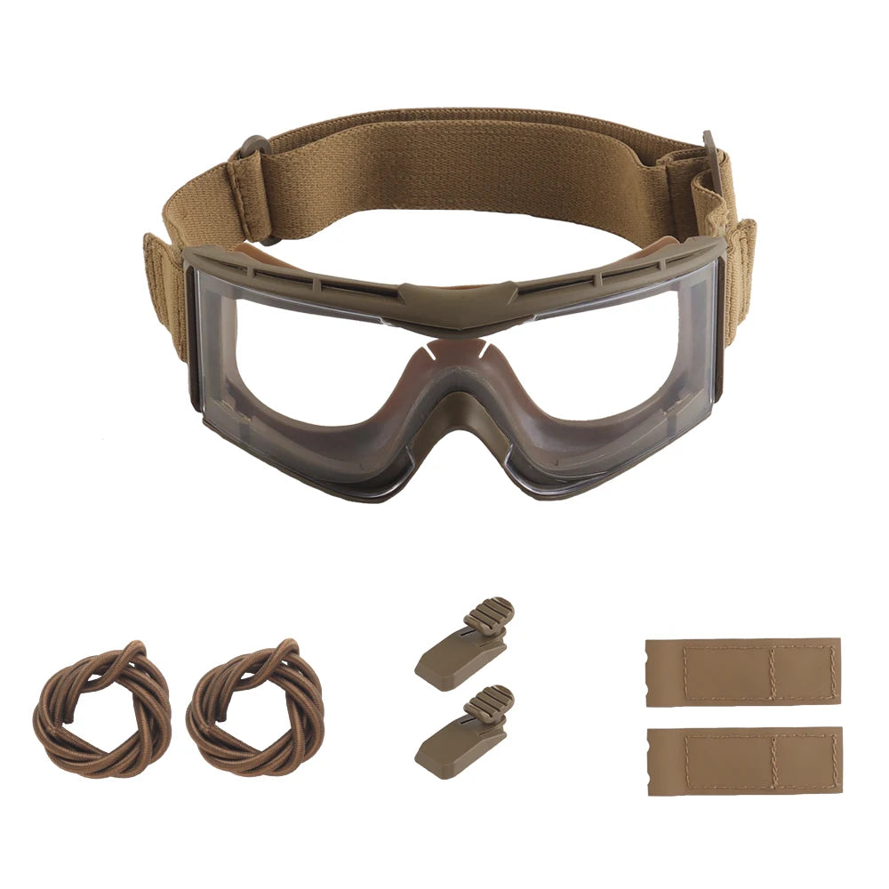 Tactical Protective Goggles Replaceable Lens Adapted Hunting Fast Airsoft Helmet Outdoor Motorcycle Riding Ski Windproof Glasses