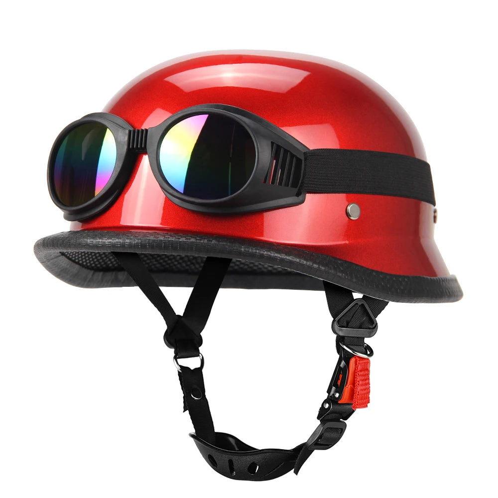 DOT Certification Motorcycle Half Helmet Vintage Fashion Motorbike Helmet Anti Fall And Sun Cap Moto Riding Safety Helmets S-2XL