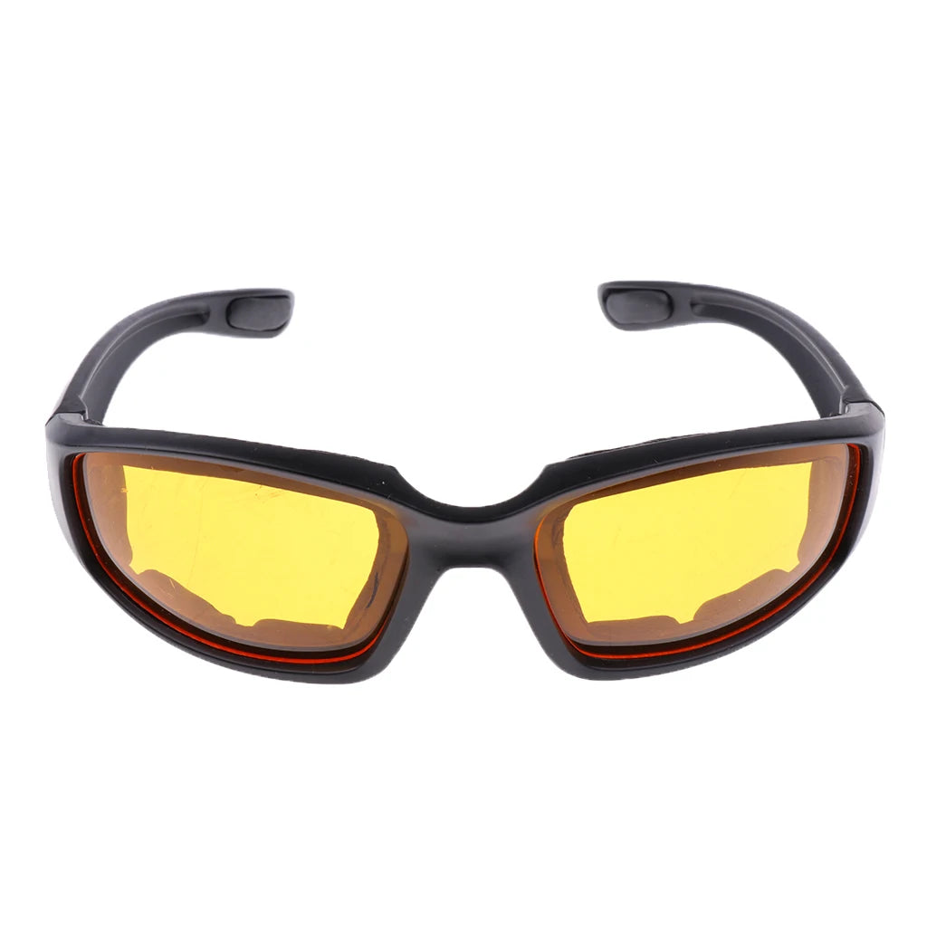 UV Protection Dustproof Motorcycle Riding Goggle Glasses with Yellow Lens