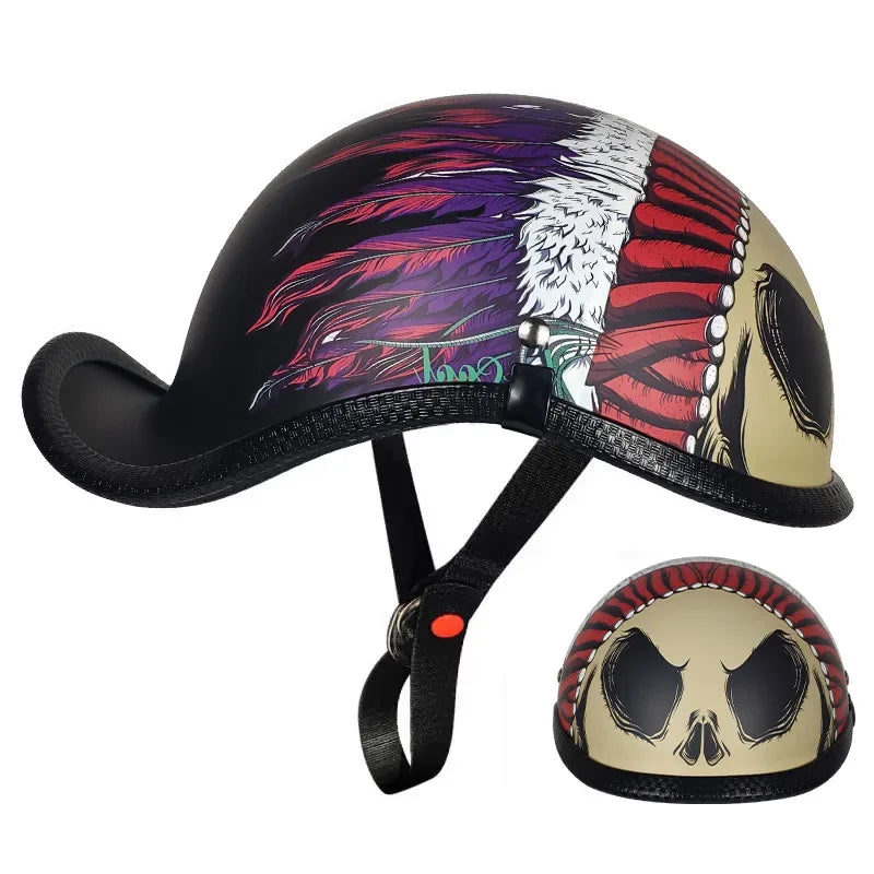 Retro Motorcycle Half Helmet Fashion Bailer for Scooter Safety Helm Spring Summer Capacetes De Moto