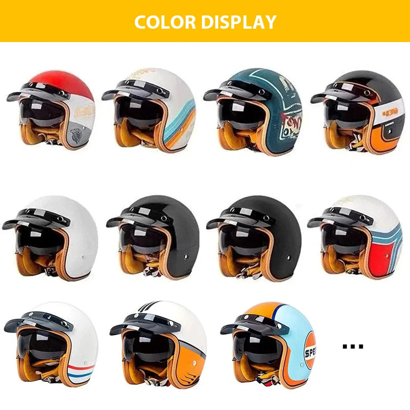 Motorcycle Helmet DOT Certification Moto Helmet Open Face Men Women Capacete De Moto ABS Material Motorcycle Equipments