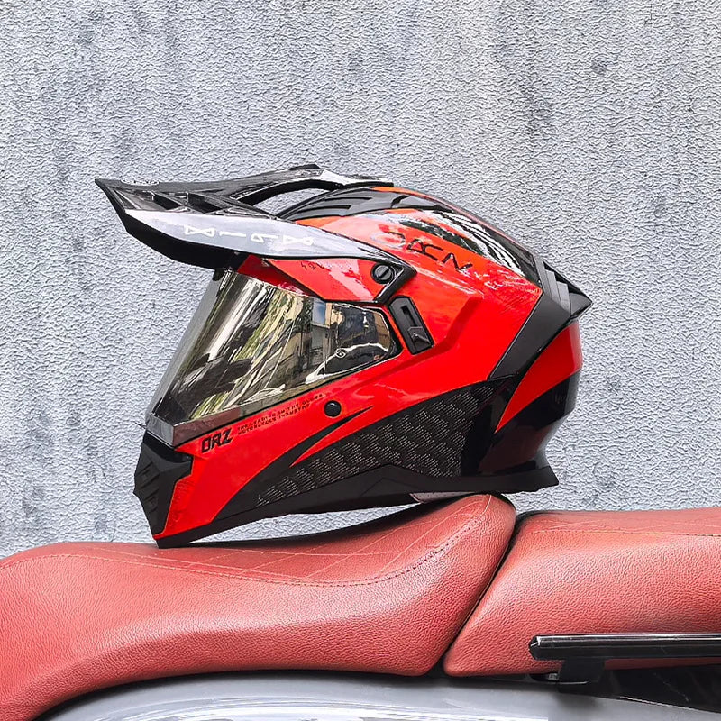 ORZ Off-Road Motorcycle Helmet with Sunshield Moto-Cross Motocross Helmet Racing Moto DOT cascos