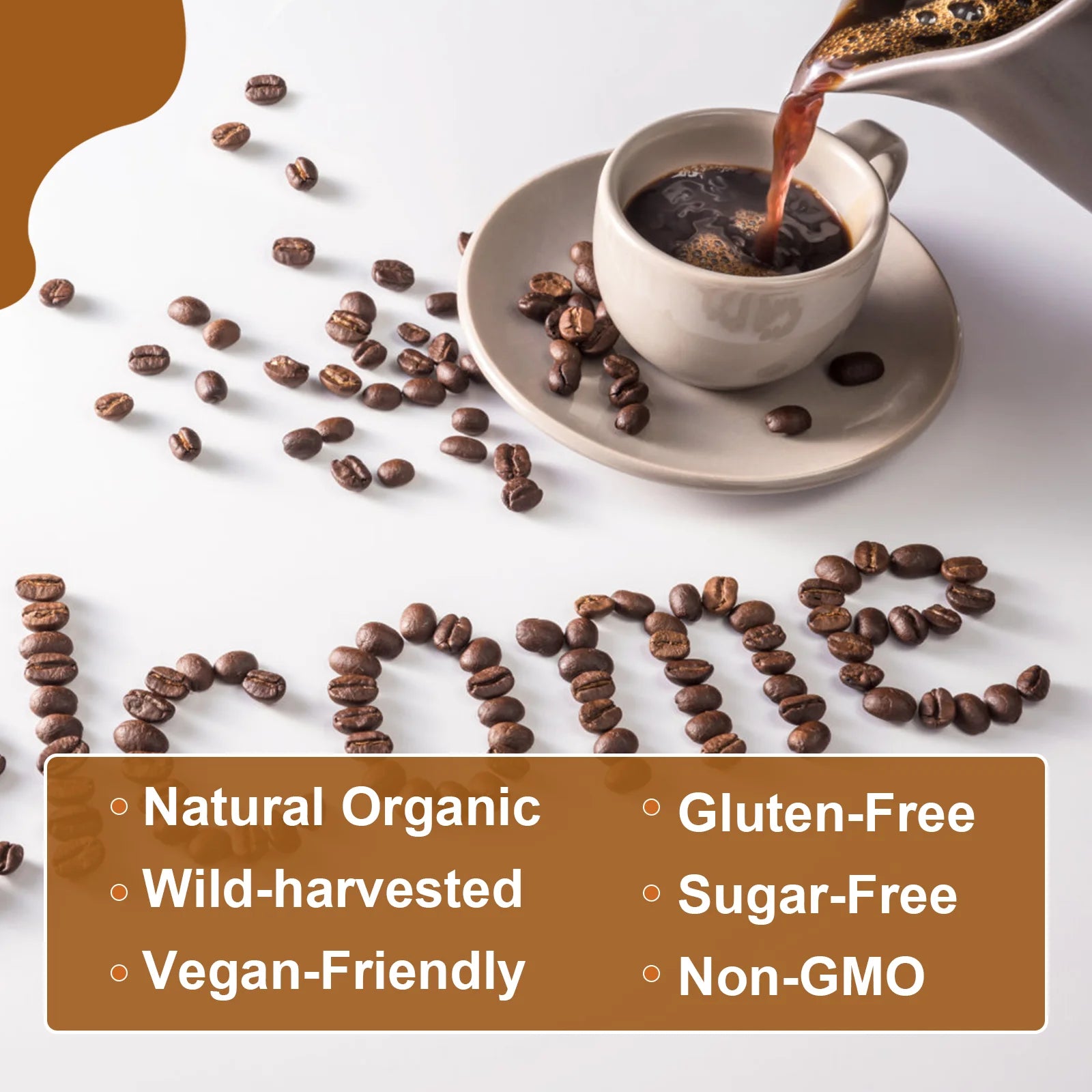 10x Mushrooms Coffee Supplement with Lion's Mane and Cordyceps for Focus and Immune Support Energy Brain Booster