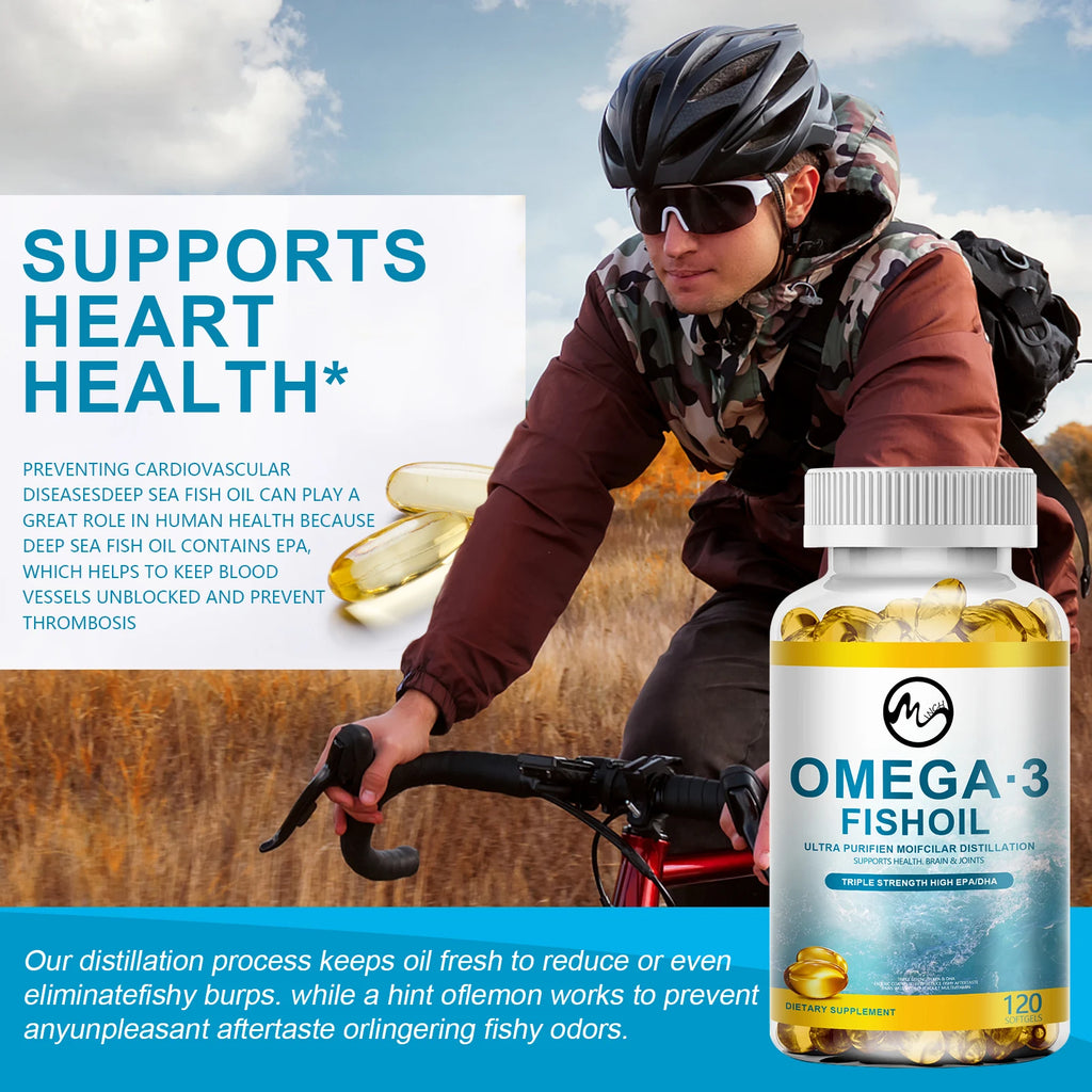 Omega-3 Fish Oil Supplement - with EPA & DHA - Supports Heart and Brain Health Omega 3 Fatty Acids