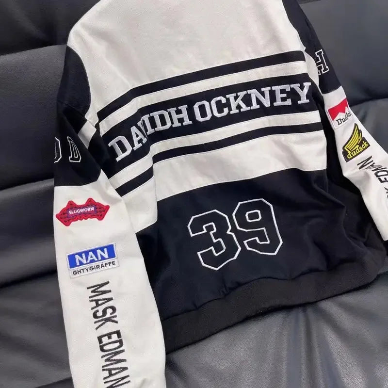 Motorcycle cycling suit, autumn new trendy brand, lized , heavy-duty embroidered jacket, couple 5;c,6's.2;b'8,
