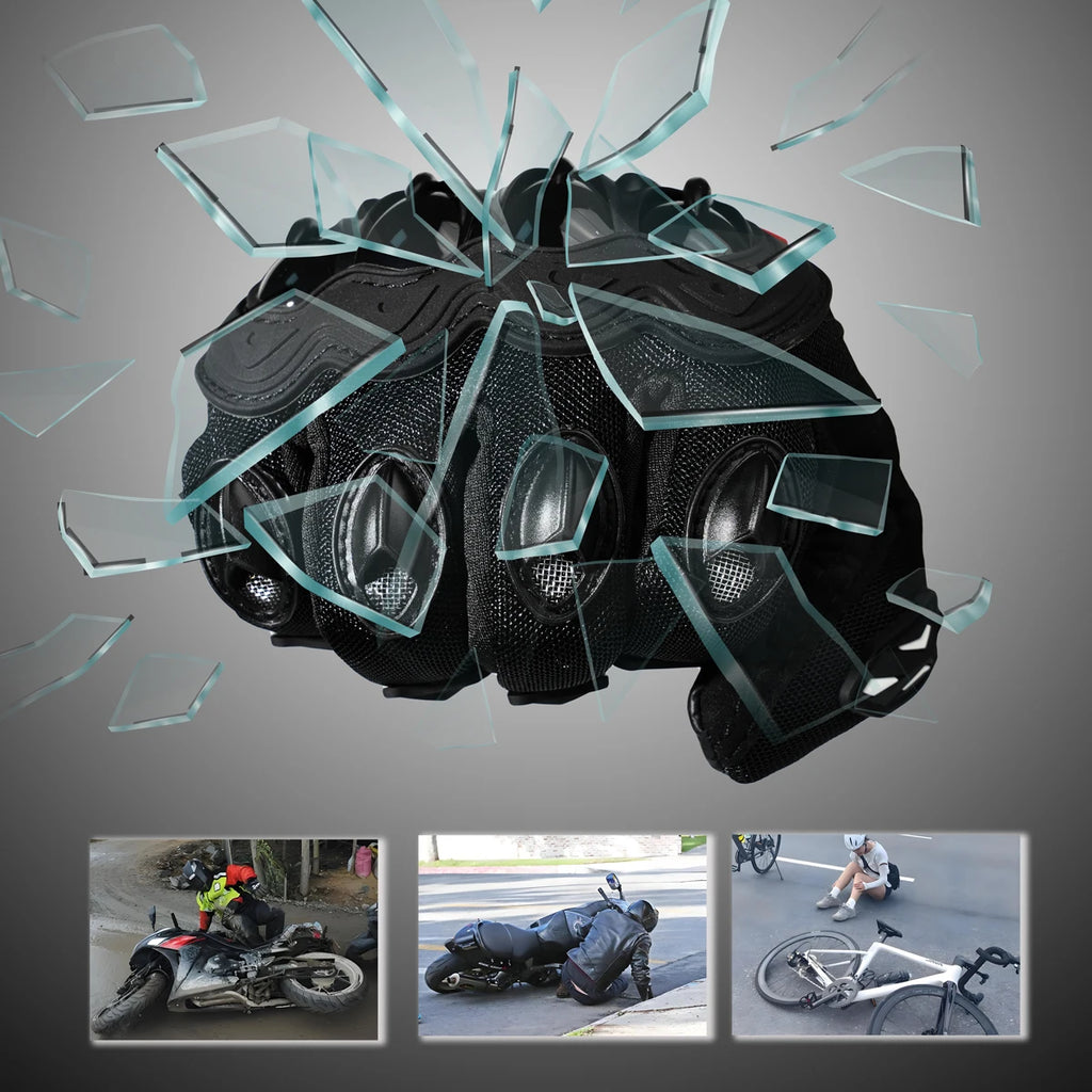 Motorcycle gloves for summer riding with touch-sensitive mesh, hard knuckle protection, full-hand design, suitable for off-road