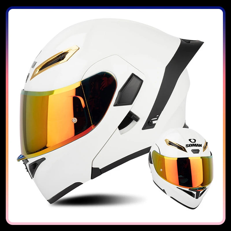 Men Women Motorcycle Helmets Full Face Helmet Colorful Dual Lens Flip Up Helmet DOT Approved Purple Modular Helm Casco Para Moto