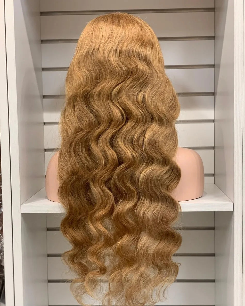 13X6 Hd Lace Human Hair Wig Bdoy Wave Lace Front Honey Blonde Wig Colored PrePlucked PreBleached Colored Brazilian Wigs Original