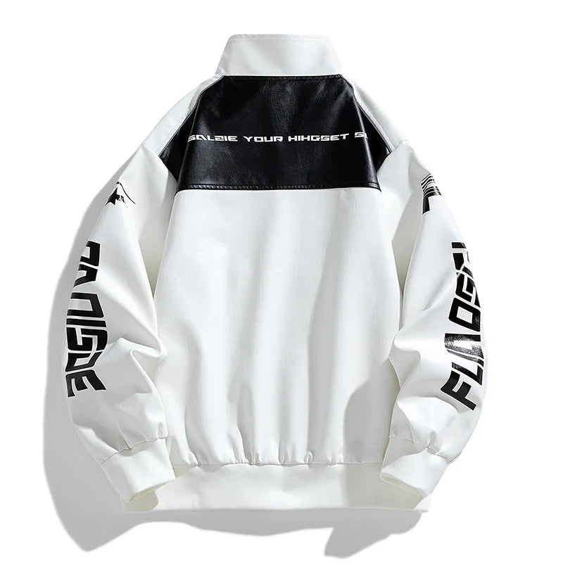 Leather Jacket Men Motocycle Faux Leather Coat PU Moto Bike Jackets Hip Hop High Street Fashion Pilot Men's Clothing Top