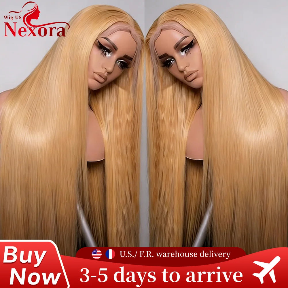 27 Honey Blonde Human Hair Wig 13x4 13X6 Hd Lace Frontal Wig 30 Inch Brazilian Straight Human Hair Wig Pre Plucked For Women