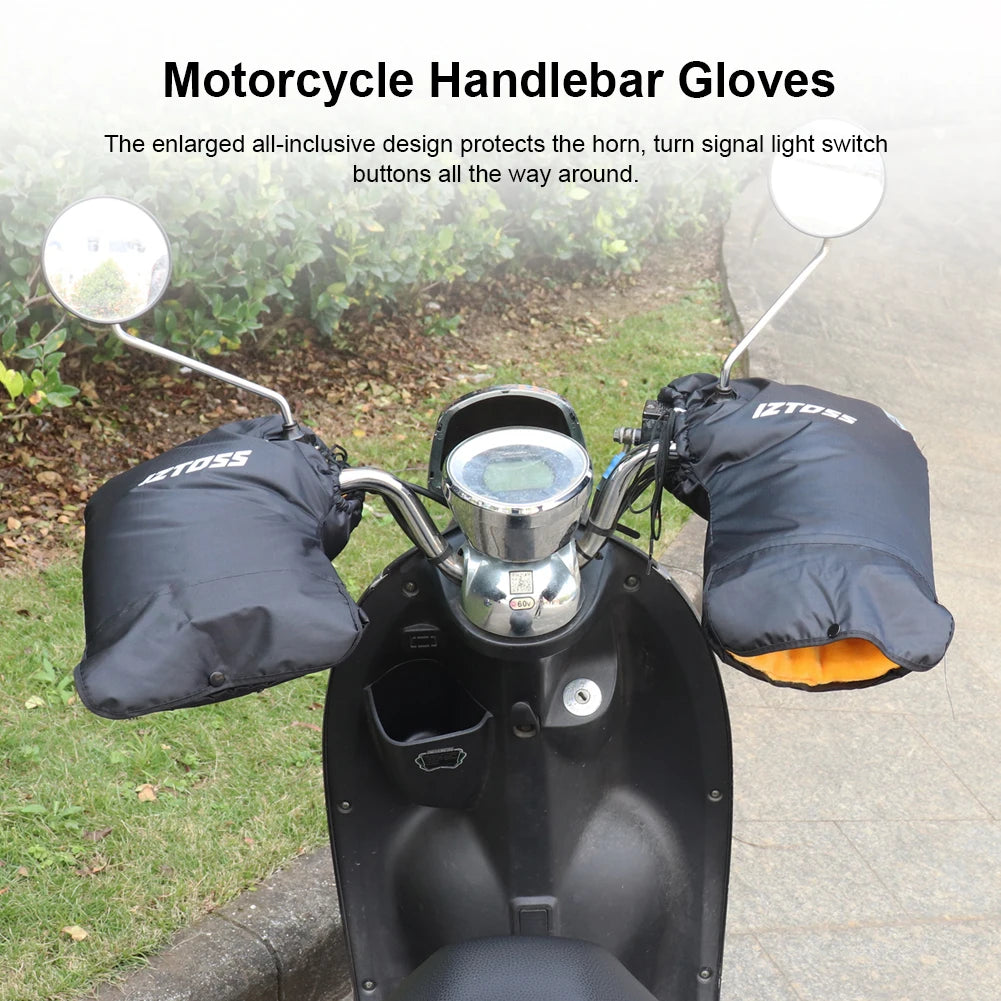 Motorcycle Scooter Thick Warm Handlebar Muff Grip Handle Bar Muff Rainproof Riding Protective Winter Warmer Thermal Cover Gloves