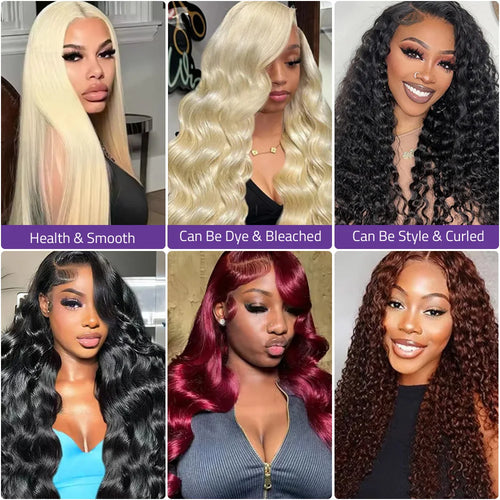 30 40 Inch 613 Blonde Straight Lace Frontal Wig 13x4 13x6 HD Transparent Lace 220% Density Brazilian Human Hair for Women