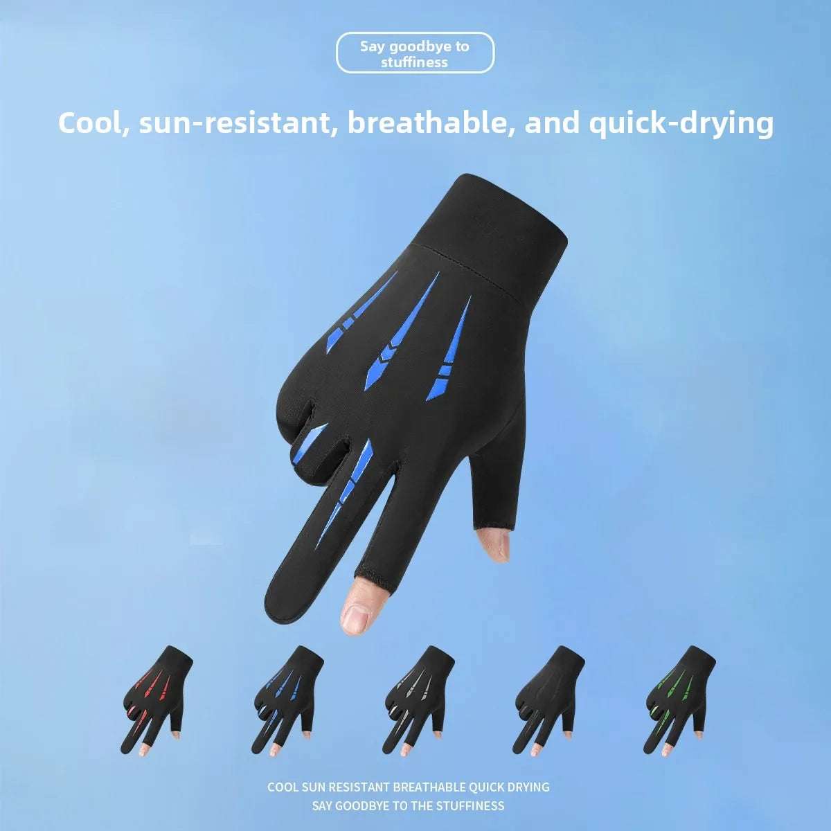 Sun Protection Ice Silk Thin Anti-Slip Driving Gloves for Men Summer Motorcycle Riding Fishing And Delivery Bike Riding Gloves