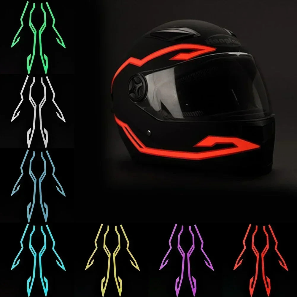 Motorcycle Helmet Light Night Riding Signal Helmet 4 in 1 EL Light 3 Mode Led Helmet Light Strip Decoration Accessories Kit