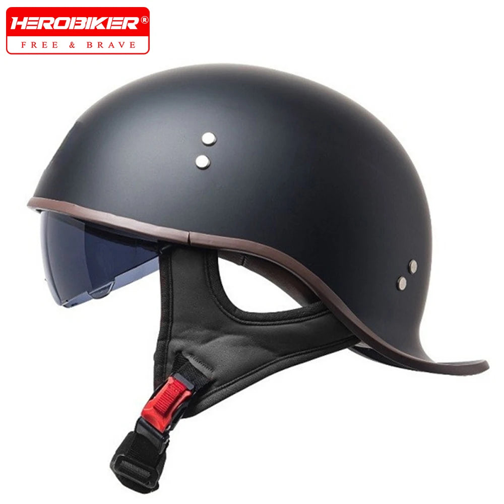 Retro Motorcycle Helmet Men Women Motorbike Half Helmet Riding Racing Moto Helmet DOT Certification Protection Vintage