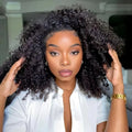 Half Wig 200% Density Remy Hair Headband Wig No Leave Out Curly Human Hair Wigs Upgrade Glueless Clip 3 In 1 Half Wigs For Women