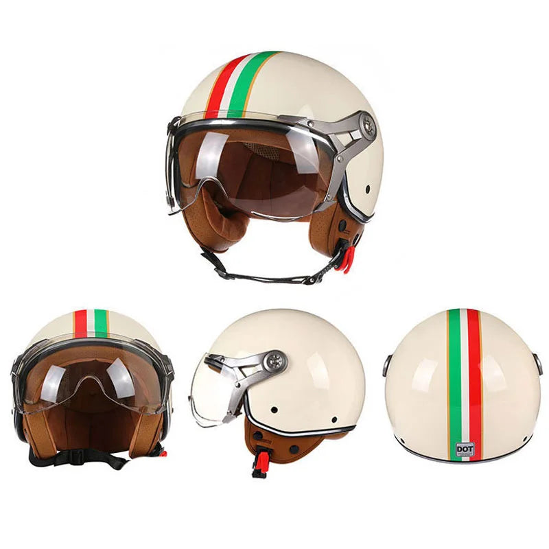 Motorcycle Helmet Retro Capacetes Moto Helmet Vintage Capacete De Moto Open Face Helmet Scooter Casco Moto DOT Certification