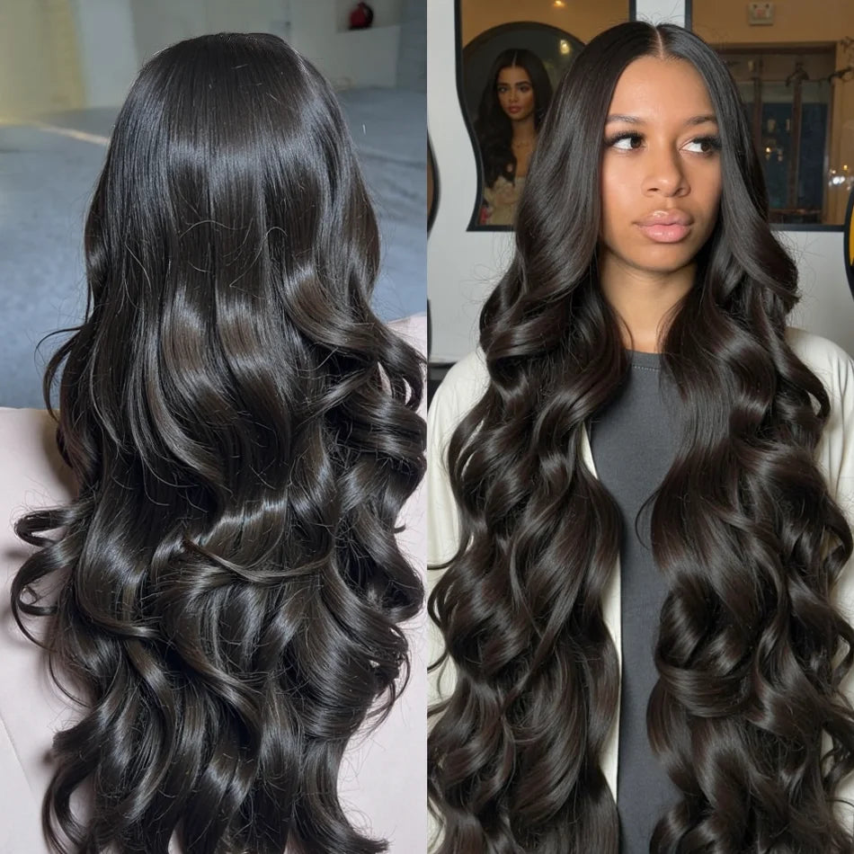 220 Density Body Water Wave 13x6 HD Lace Frontal Human Hair Wigs 30 40 Inches Brazilian 3x4 Natural Black Transparent Lace Wig