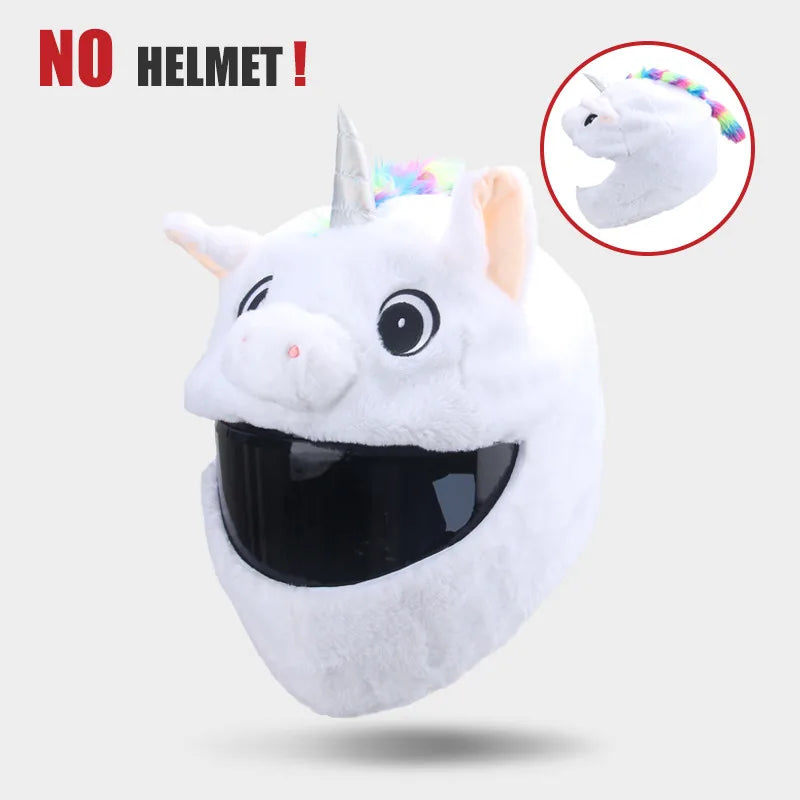 Uchoose Motorcycle Helmet Cover Cartoon Plush Helmets Hat With Crazy Large Flexible Ears Funny Helmet Protective Case For Riding