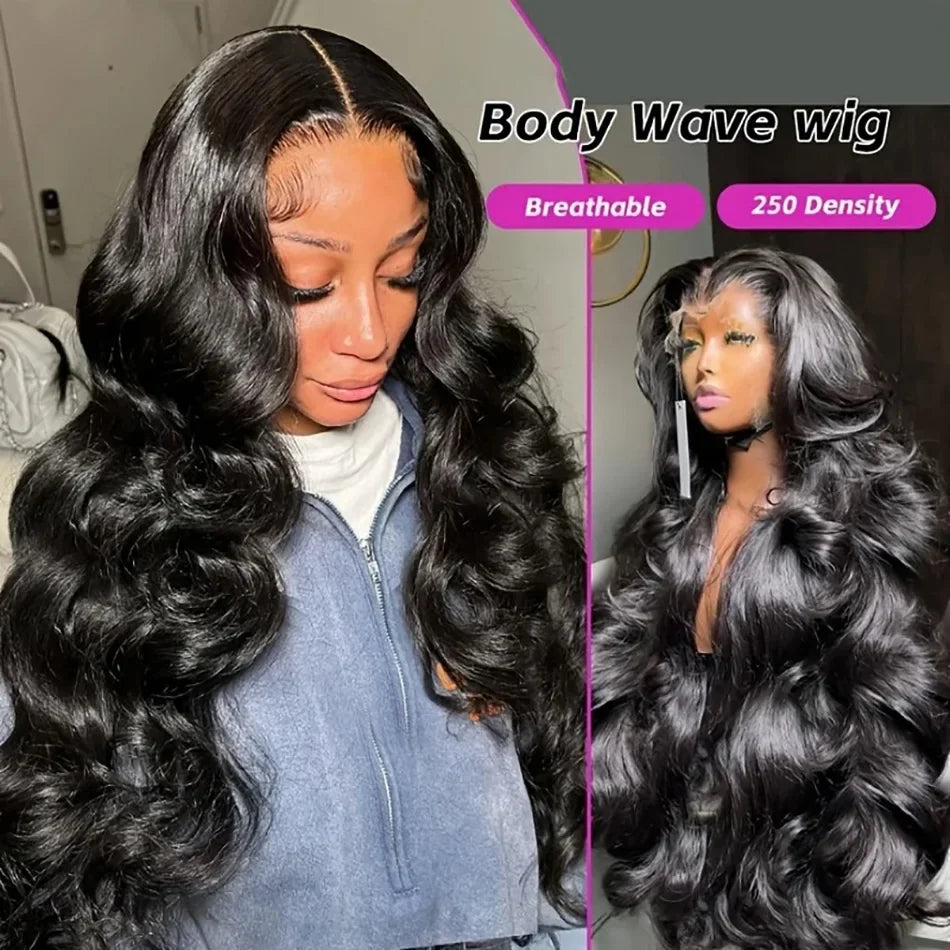 40 Inch Body Wave Human Hair Wigs 13x6 Hd Lace Frontal Wig Brazilian Pre Plucked Lace For Women 13x4 Lace Front Wigs 250 Density