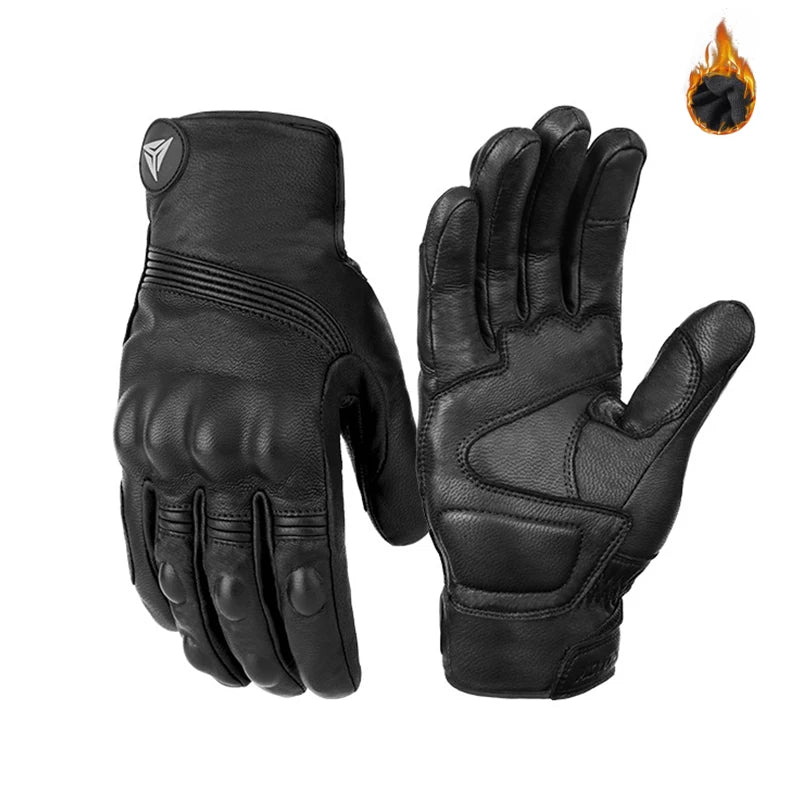 NEW Winter Warm Thicken Motorcycle Gloves Windproof Waterproof Leather Gloves Motorbike Touch Screen Moto Motocross Gloves