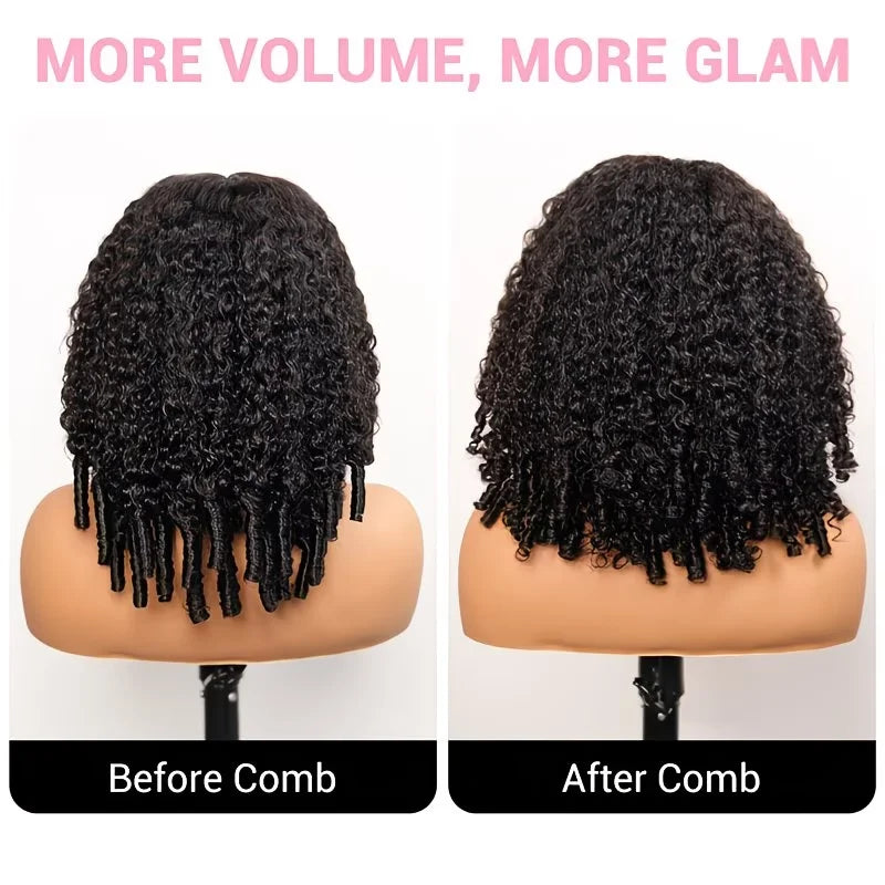 40 Inch Burmese Curly Kinky HD Lace Front Pre-Plucked 13x6 Full Lace Base & Spiral End Wig for Natural Volume Bouncing Curls