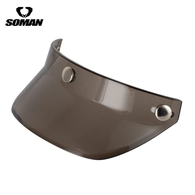 Motorcycle Half Helmet Brim Retro Three-button Locomotive Sunshade Visor Small Helmet Body Lens Accessories