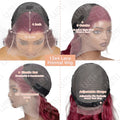 Umi 13x4 Burgundy 99J 200% Density Body Wave Short Bob Lace Frontal Wig Red Remy Human Hair Pre plucked HD Transparent Lace Wigs