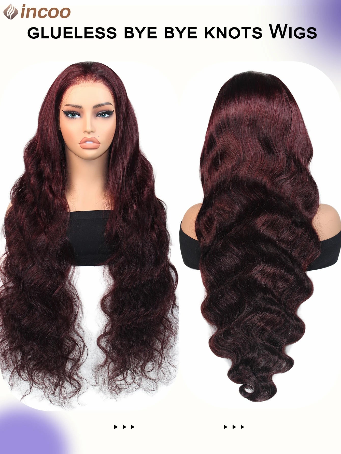 Burgundy Pre Cut Lace Body Wave Wig Glueless Lace Frontal Wig Human Hair Wigs Ginger Blonde Ready To Go 9X6 Lace Wig Pre Plucked